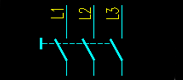 一個手動三極開關電氣符號