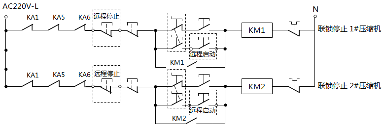 壓縮機(jī)聯(lián)鎖控制原理圖