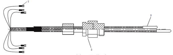 雙支式測溫電阻結構示意圖
