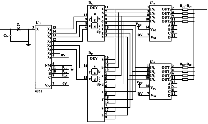 多路溫度遠傳監(jiān)測儀顯示驅(qū)動電路