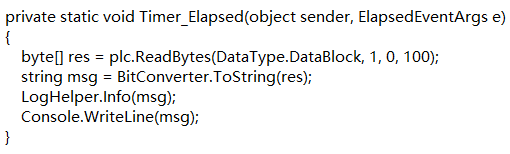 定時器定時讀取PLC數據，然后通過Log4Net直接存儲到數據中